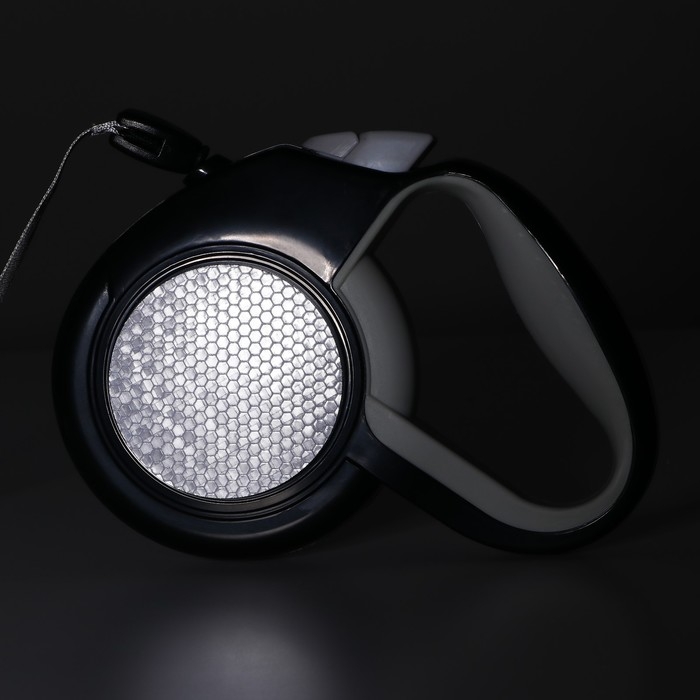 Рулетка Рулетка "Пижон" светоотражающая, 8 м, до 50 кг, трос, прорезиненная ручка, белая