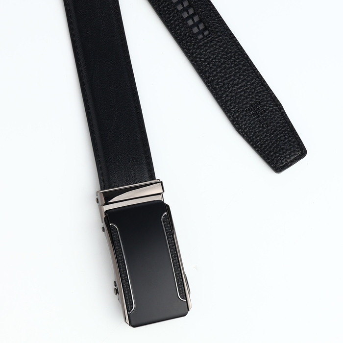 Ремень мужской, ширина 3,5 см, пряжка автомат, цвет чёрный Ремень мужской, ширина 3,5 см, пряжка автомат, цвет чёрный