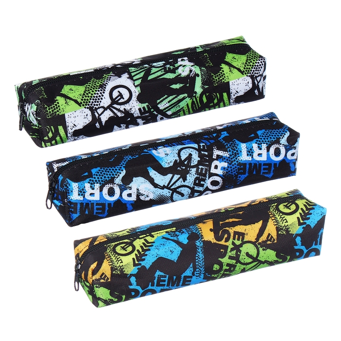 Пенал школьный на молнии Пенал школьный на молнии "Спорт", микс