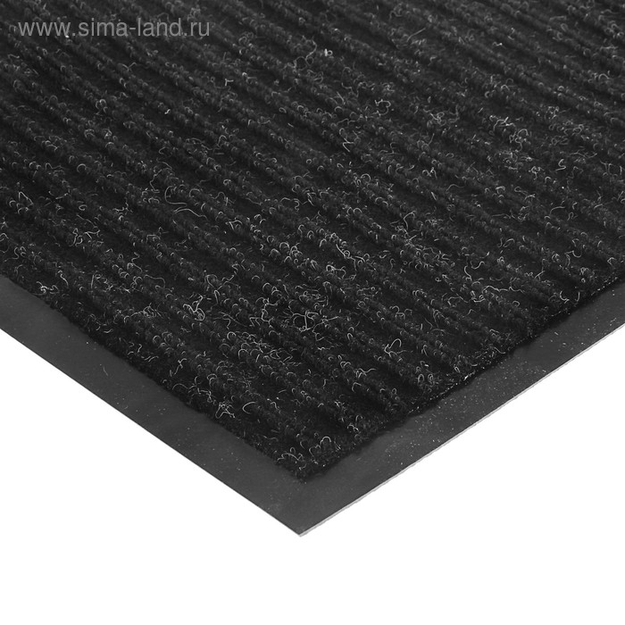 Коврик придверный влаговпитывающий, ребристый, «Стандарт», 120×250 см, цвет чёрный