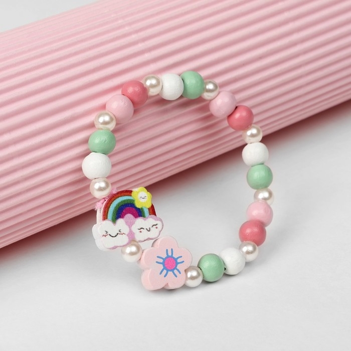 Браслет детский «Выбражулька» радуга и цветок, цветной Браслет детский «Выбражулька» радуга и цветок, цветной