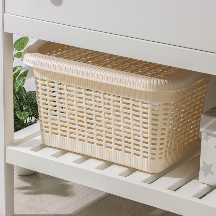 Корзина для хранения с крышкой, 45×28×24 см, 20 л, цвет МИКС Корзина для хранения с крышкой, 45×28×24 см, 20 л, цвет МИКС