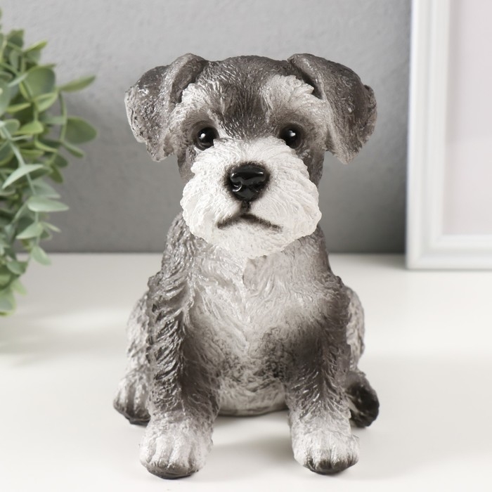 Фигурка Фигурка "Щеночек Миттель" высота 17 см, ширина 11,5 см, длина 16,5 см серо-черный