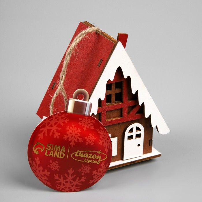Подвеска световая Подвеска световая "Зимний домик", 9х5.5х10 см, 1 LED, AG10x3 (в компл.), свечение тёплое белое