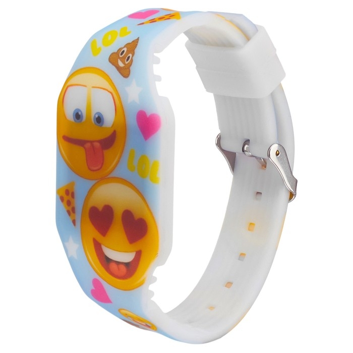 Часы наручные электронные, детские, Часы наручные электронные, детские, "Смайлы", ремешок l-23.5 см
