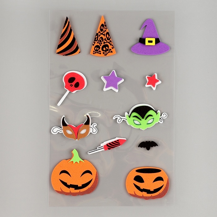 Набор наклеек из EVA  Набор наклеек из EVA "Хэллоуин", 12 шт