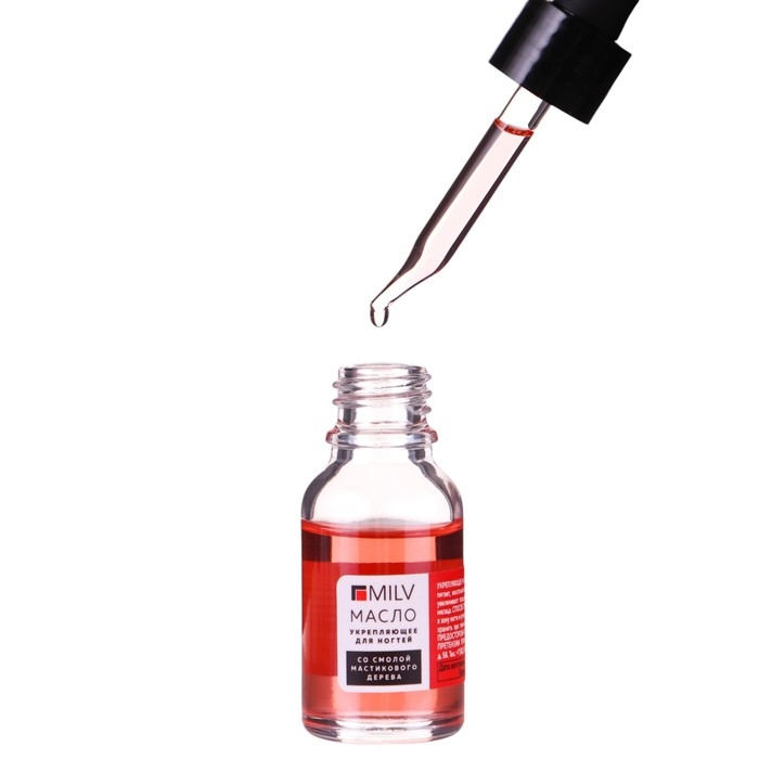 Укрепляющее масло для ногтей Milv со смолой мастикового дерева  Укрепляющее масло для ногтей Milv со смолой мастикового дерева "Арбуз", 15 мл
