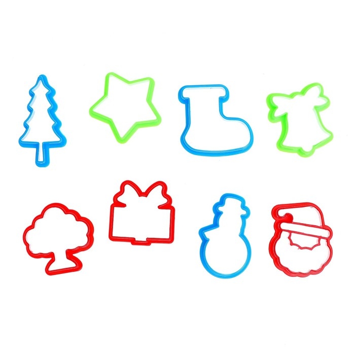 Набор для игры с пластилином «Весёлый Новый год», 8 форм, 4 бруска пластилина Набор для игры с пластилином «Весёлый Новый год», 8 форм, 4 бруска пластилина