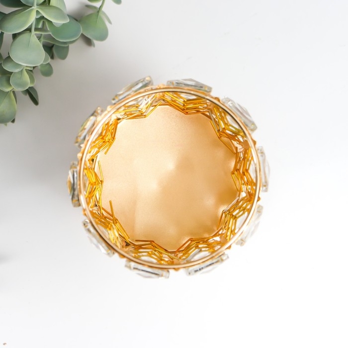 Подсвечник металл на 1 свечу "Кристаллы. Бокал" золото 21х11х11 см