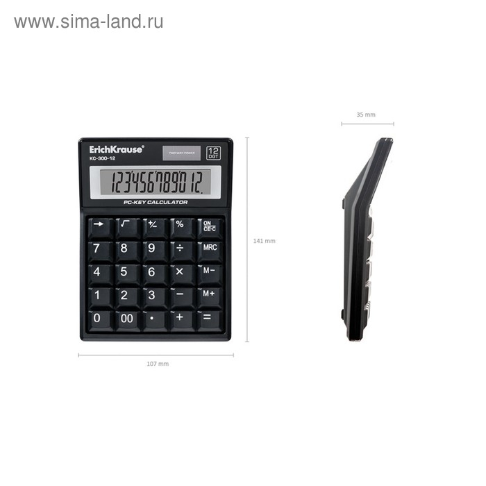 Калькулятор настольный 12-разрядов Erich Krause KC-300-12 Калькулятор настольный 12-разрядов Erich Krause KC-300-12