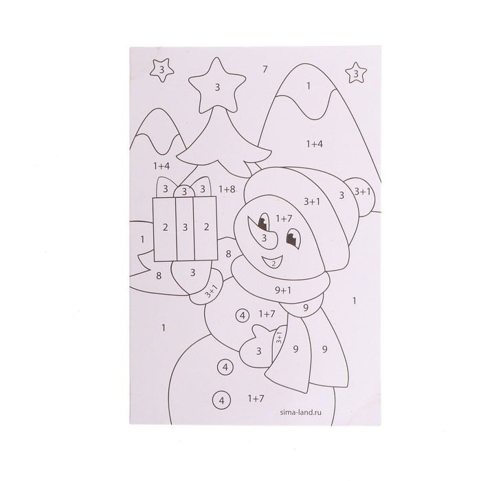 Открытка - фреска своими руками на новый год «Снеговик и енотик», новогодний набор для творчества Открытка - фреска своими руками на новый год «Снеговик и енотик», новогодний набор для творчества