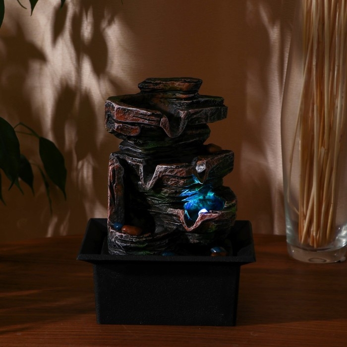 Фонтан Фонтан "Каменный водопад" 16х13х22 см (с подсветкой, без шарика)