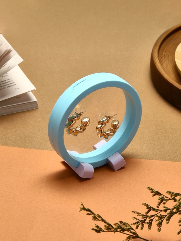 Подставка для украшений «Круг», 11*11*4,5 см, цвет голубой Подставка для украшений «Круг», 11*11*4,5 см, цвет голубой