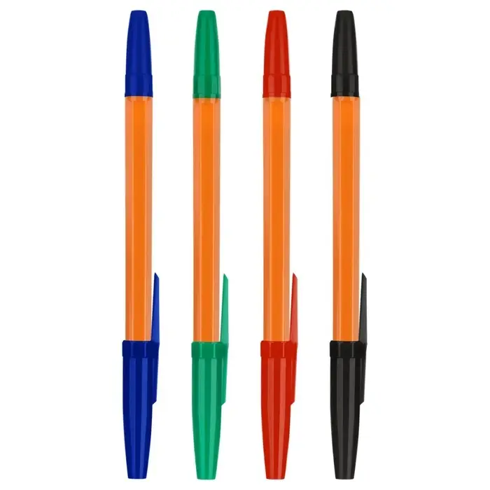 Набор шариковых ручек &laquo;Стамм. Оптима&raquo;, 4 цвета, узел 1.0 мм, оранжевый корпус