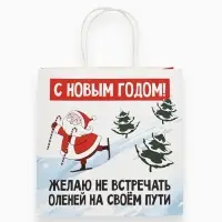 Пакеты подарочные &laquo;Весёлый Новый год&raquo;, набор 5 шт., 23&times;27&times;11.5 см