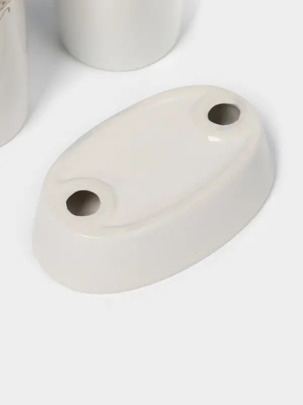 Набор аксессуаров для ванной комнаты Доляна &laquo;Золотая роскошь&raquo;, 4 предмета, дозатор 250 мл, мыльница, 2 стакана, белый