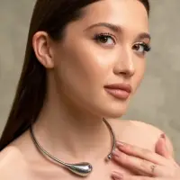 Колье чокер &laquo;Капли БО&raquo;, d=14 см, цвет серебро