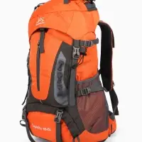 Рюкзак тур 65+5л, 30*20*53, отдел на шнурке, 5нар+2вн кармана, цвет оранжевый