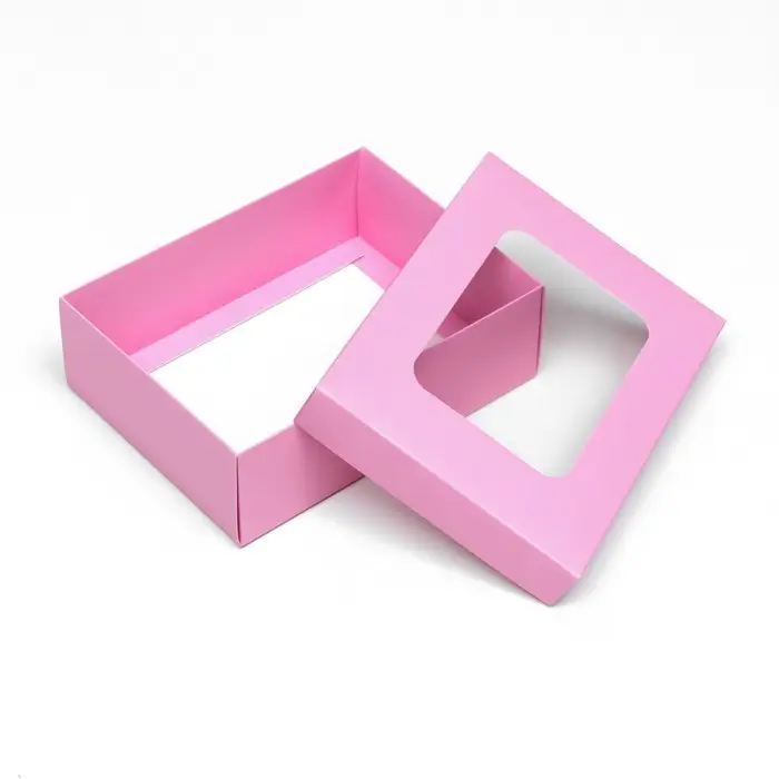 Коробка подарочная складная, упаковка, крышка-дно, с окном, розовая , 16,5 х 12,5 х 5,2 см Коробка подарочная складная, упаковка, крышка-дно, с окном, розовая , 16,5 х 12,5 х 5,2 см