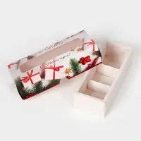 Коробка под 3 конфеты, «Новогодние подарки», 13×5×3.3 см