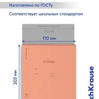 Тетрадь 12 листов в клетку ErichKrause, CoverPrо Neon, пластиковая обложка, оранжевая