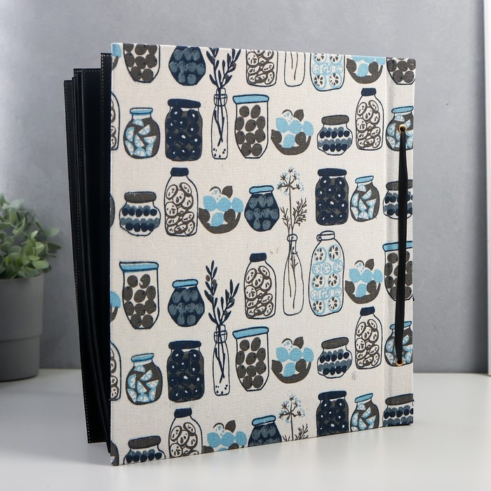 Фотоальбом на 800 фото 10х15 см Фотоальбом на 800 фото 10х15 см "Баночки с заготовками" текстиль, чёрные листы 5х33х36 см