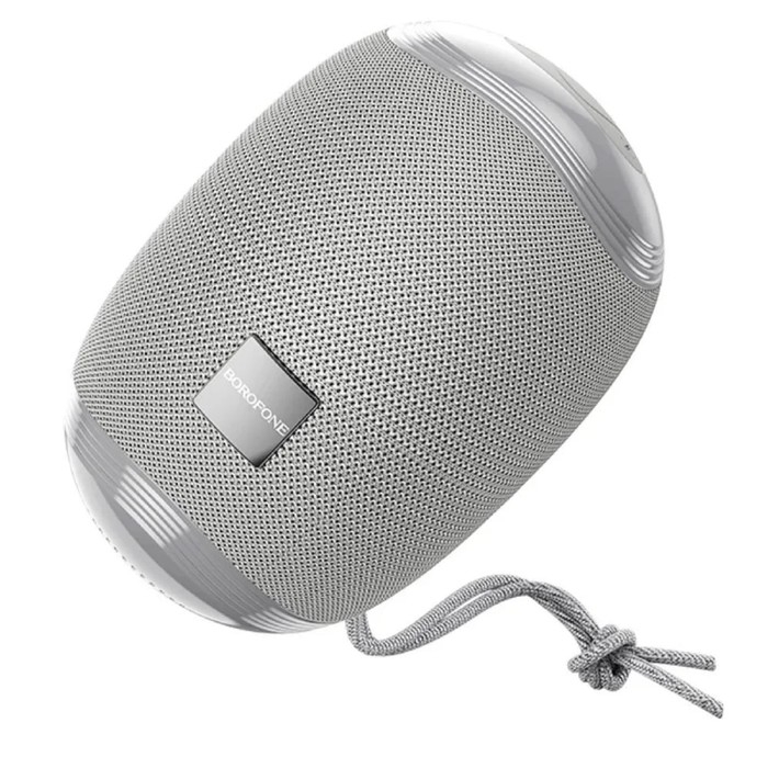 Портативная колонка Borofone R6, 10 Вт, BT5.0, AUX, FM, microSD, USB, 1200 мАч, серая Портативная колонка Borofone R6, 10 Вт, BT5.0, AUX, FM, microSD, USB, 1200 мАч, серая