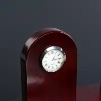Набор настольный, органайзер 6 в 1 с визитницей и часами, красное дерево