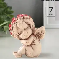 Фигурка гипс &laquo;Ангел в венке&raquo;, 7 см, состаренный эффект, слоновая кость