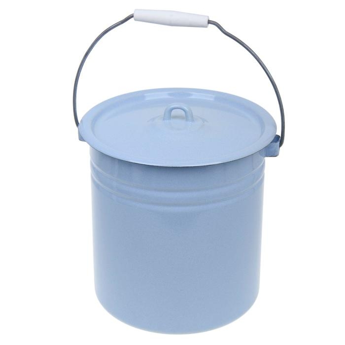 Ведро цельнотянутое эмалированное, 12 л, с крышкой, цвет голубой Ведро цельнотянутое эмалированное, 12 л, с крышкой, цвет голубой