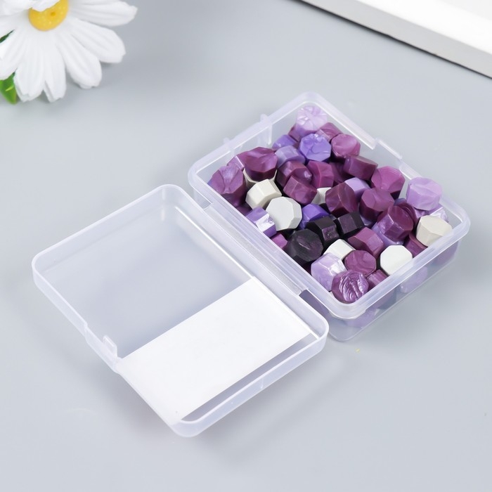 Сургуч в гранулах в коробочке Сургуч в гранулах в коробочке "Восьмигранник" палитра фиолет 30 гр 2,4х5,5х7 см