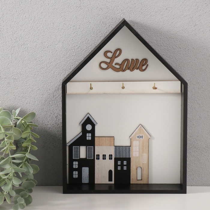 Крючки декоративные дерево Крючки декоративные дерево "Домики в домике" 5х20х28 см