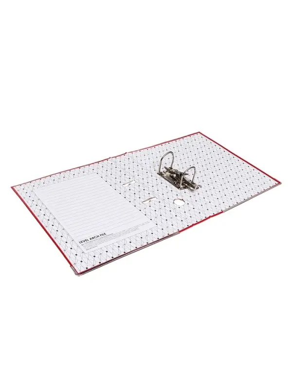 Папка-регистратор А4, 50 мм, ПВХ, тиснение &laquo;лен&raquo;, металлическая окантовка, карман на корешок, собранная, красная