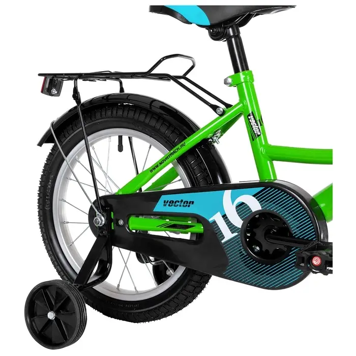 Велосипед детский Novatrack VECTOR, диаметр колёс 16", со съёмными колёсами, лаймовый