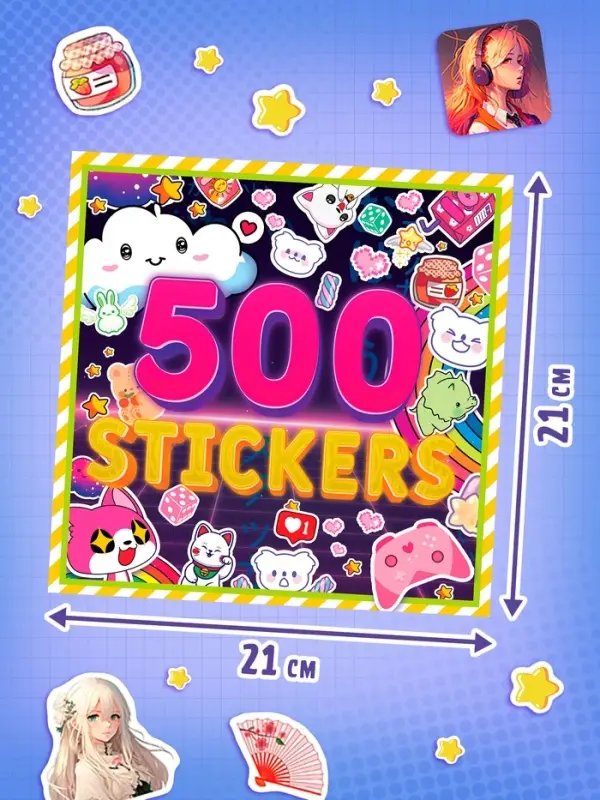 Наклейки «Стикербук. Аниме», 8 стр., 500 стикеров Наклейки «Стикербук. Аниме», 8 стр., 500 стикеров