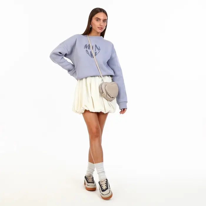 Сумка женская кросс-боди на молнии, в форме сердца, 20×5×16 см, бежевая Сумка женская кросс-боди на молнии, в форме сердца, 20×5×16 см, бежевая