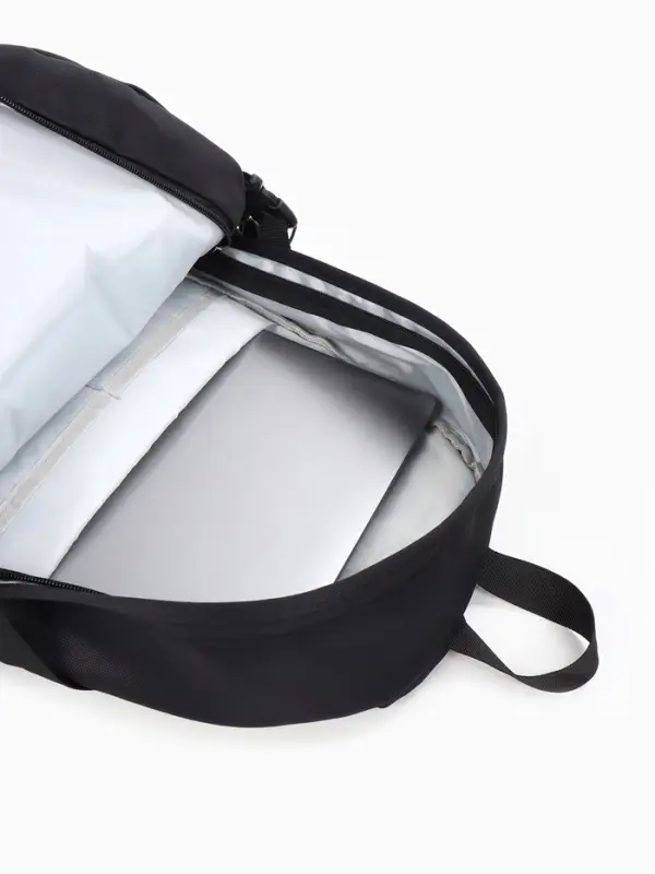 Рюкзак школьный, однотонный, 2 отделения, 5 карманов, 30&times;14&times;45 см, чёрный