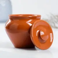 Горшочки для запекания Вятская керамика &laquo;Трио&raquo;, набор 3 шт., ухват, 500 мл, терракота