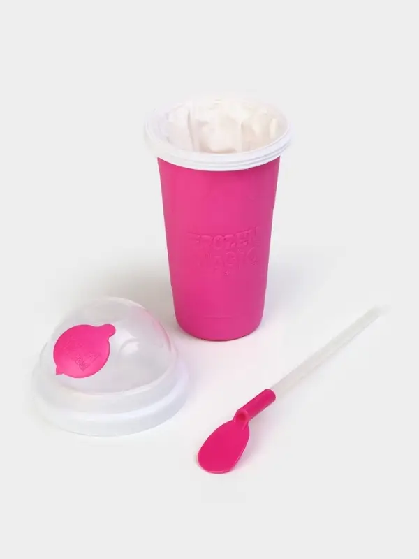 Стакан для мороженого, слаш стакан Доляна &laquo;Мэджик&raquo;, 21&times;11&times;11 см, силикон, розовый