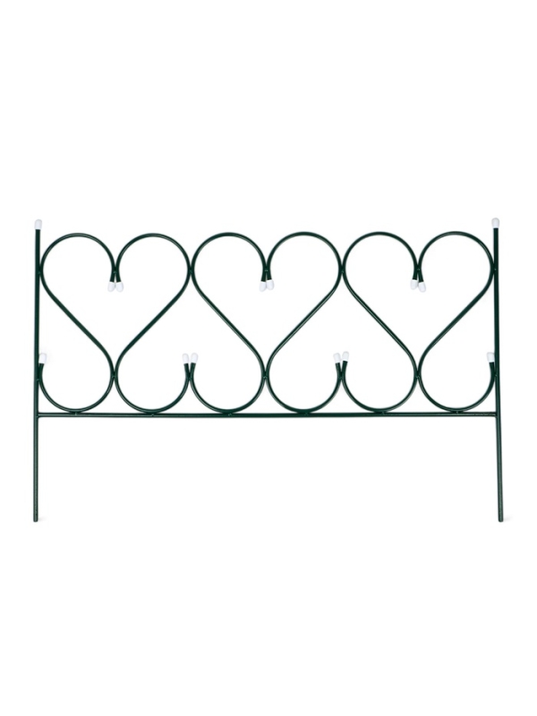 Ограждение 58 х440 см, набор 5 секций, металл, зеленое,  Ограждение 58 х440 см, набор 5 секций, металл, зеленое, "Изящный" УС