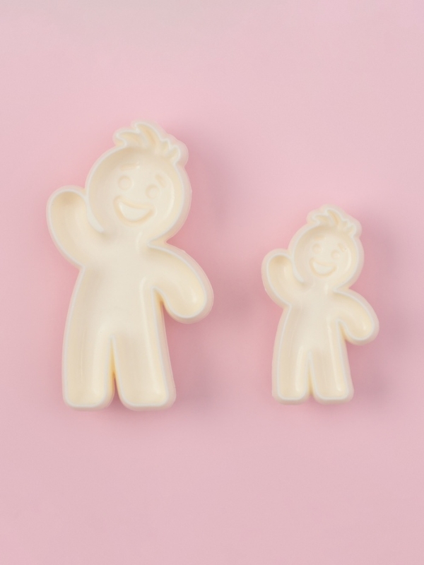 Печати для теста и мастики Доляна «Пряничный человек», набор 2 шт, пластик, молочные Печати для теста и мастики Доляна «Пряничный человек», набор 2 шт, пластик, молочные