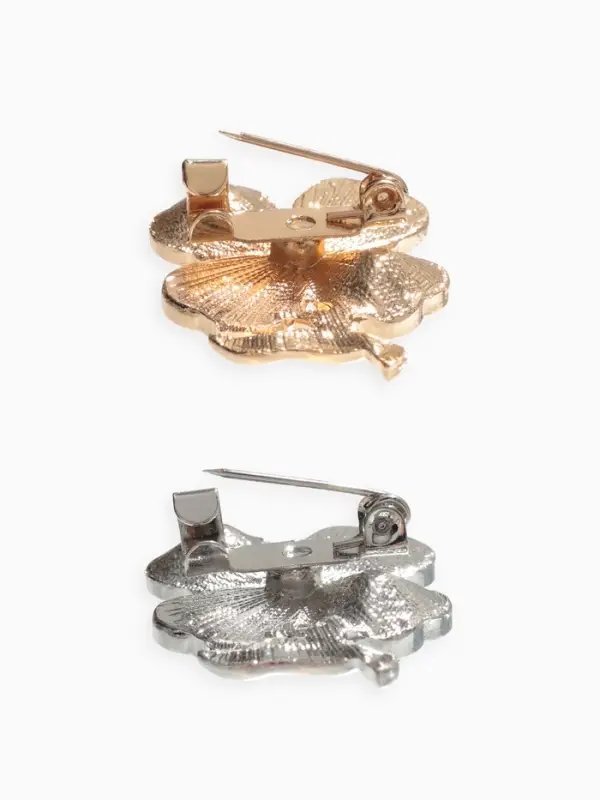 Брошь &laquo;Клевер&raquo;, кошачий глаз, МИКС