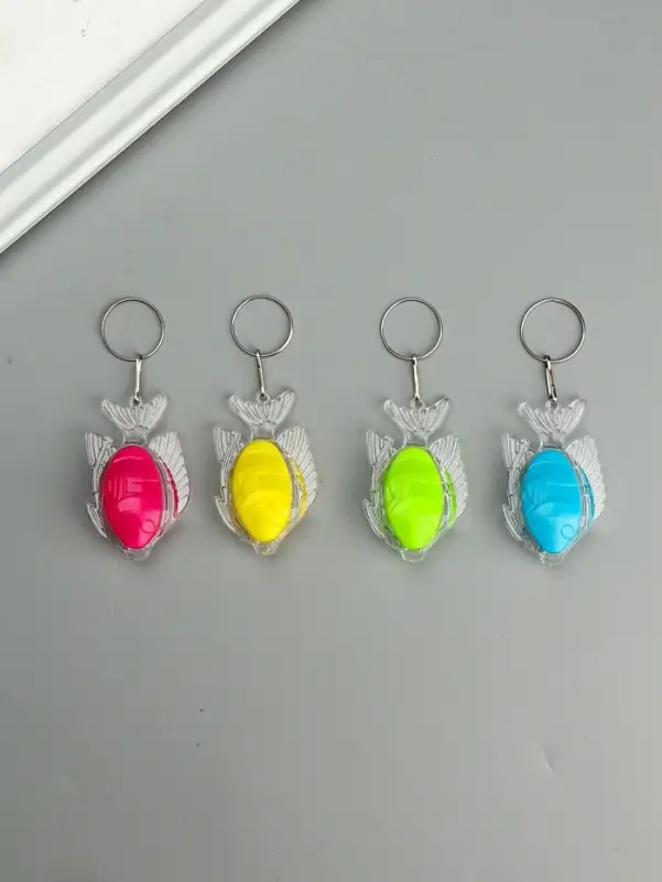 Фонарик брелок для ключей на кольце &laquo;Рыбка&raquo;, 1 режим, 2&times;AG13, 3.5&times;5.5 см, МИКС