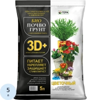 Почвогрунт Био 3D+ Цветочный 5л, 0620