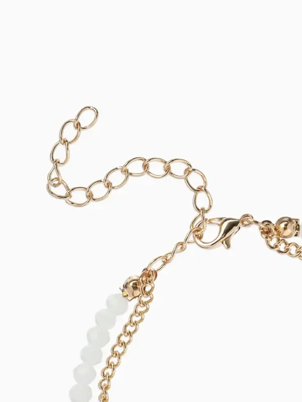 Браслет на ногу &laquo;QF. Хвост русалки&raquo;, два ряда, L= 28.5 см, белый в золоте