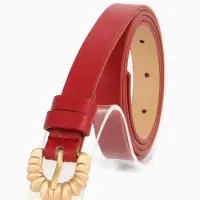 Ремень женский тонкий, 110&times;1.8 см, пряжка металл, красный