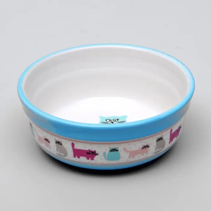 Миска &laquo;Кошачья жизнь&raquo;, 300 мл, 12.7&times;5 см, керамика, голубая