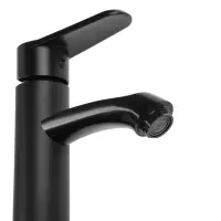 Смеситель для раковины ZEIN Z3719, однорычажный, длина излива 12 см, пластик, чёрный