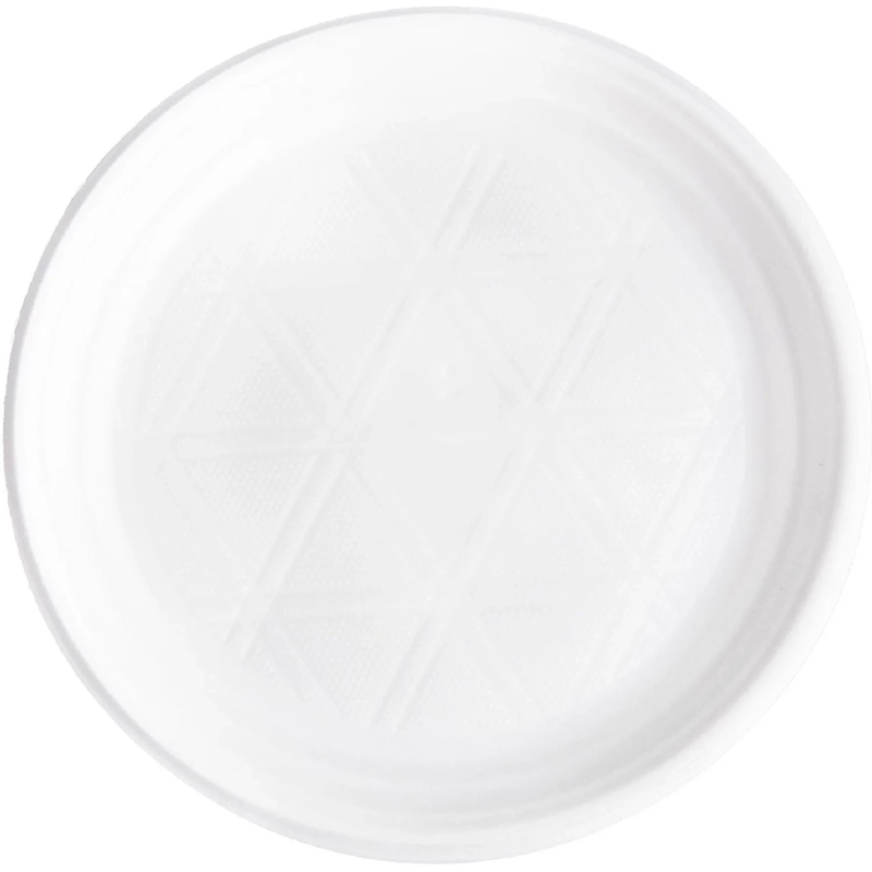 Тарелка одноразовая Комус d 205 мм, бел., ПП, 100шт/уп
