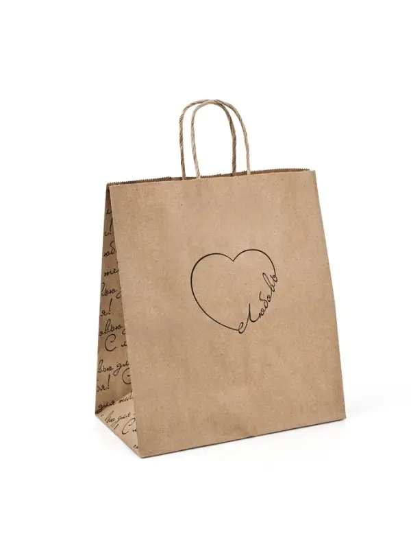 Пакет подарочный крафтовый «Сердце», 22 х 25 х 12 см